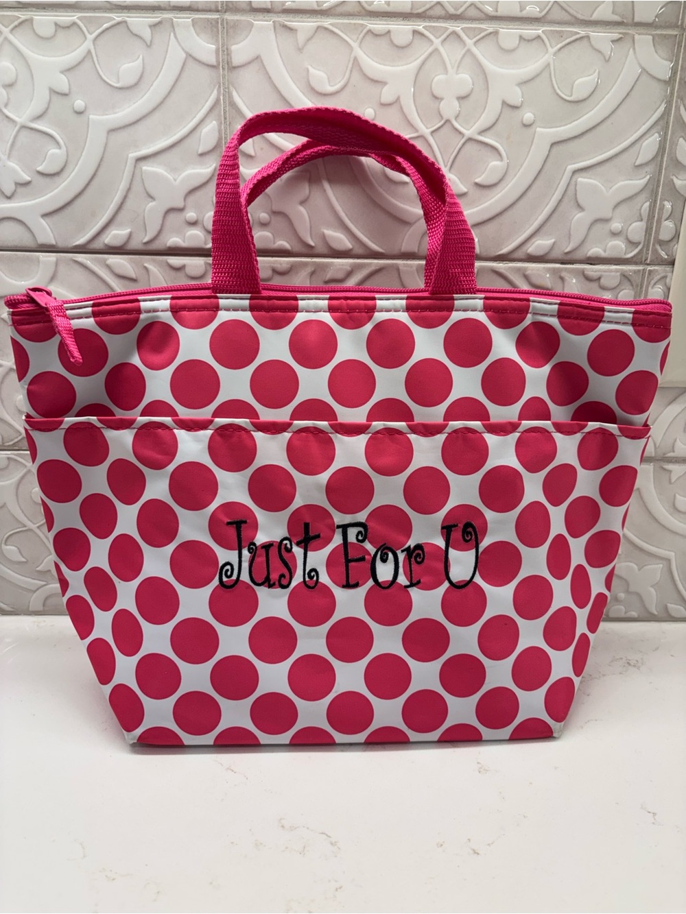 Just For U Pink Polka Dot Insulated Lunch Bag by ThirtyOne